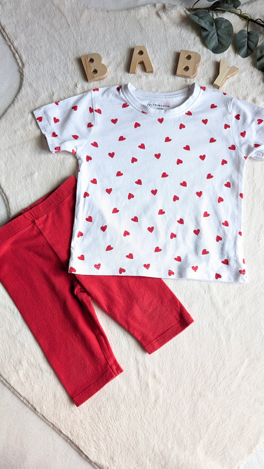 Ensemble d'été bébé fille " coeur ❤️"